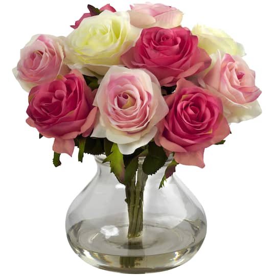 11&#x22; Pastel Rose Arrangement in Vase